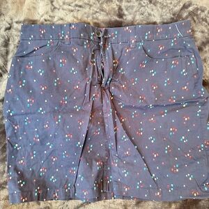 Navy Dot Print Skort with Red and Teal Accents